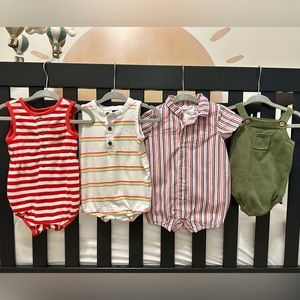 Janie and Jack Baby Boy Bubbles/Rompers Lot, 3-6 Months